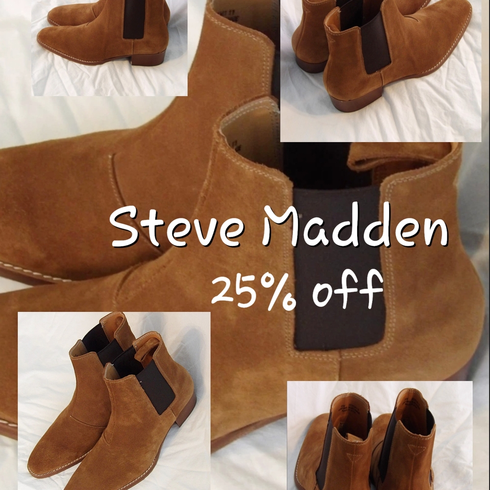 Steve Madden Men's Tan Chelsea Boots Size (8)